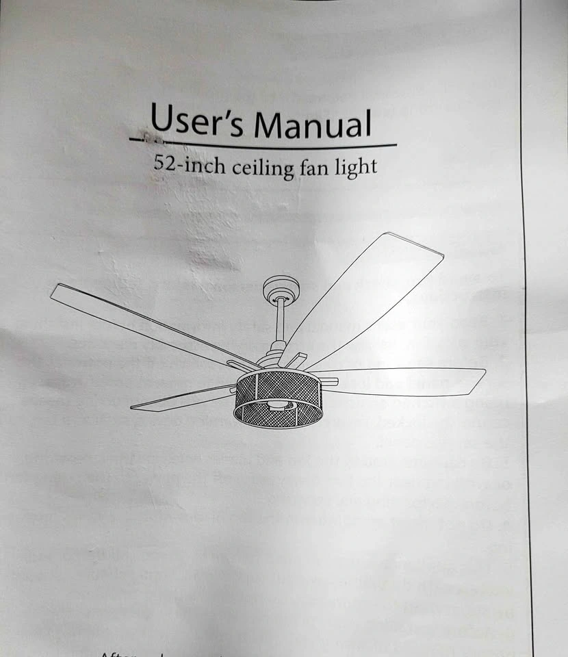 52" Caged Ceiling Fan w/ Light & Remote
