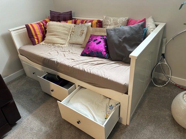 IKEA Day Bed with Trundle and Storage Drawers