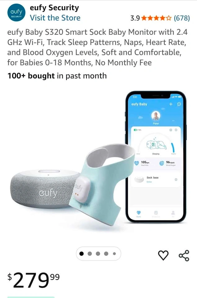 EUFY smart sock baby monitor - photo 2