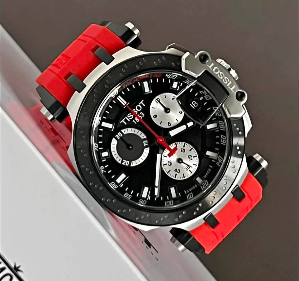 Brand New Tissot T-Race Men's Chronograph Red Silicone Watch