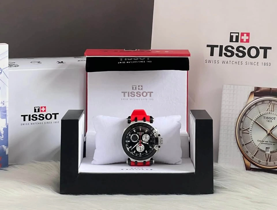 Brand New Tissot T-Race Men's Chronograph Red Silicone Watch - photo 2