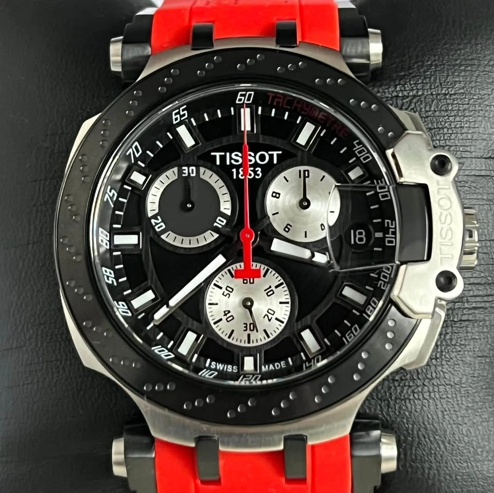 Brand New Tissot T-Race Men's Chronograph Red Silicone Watch - photo 3