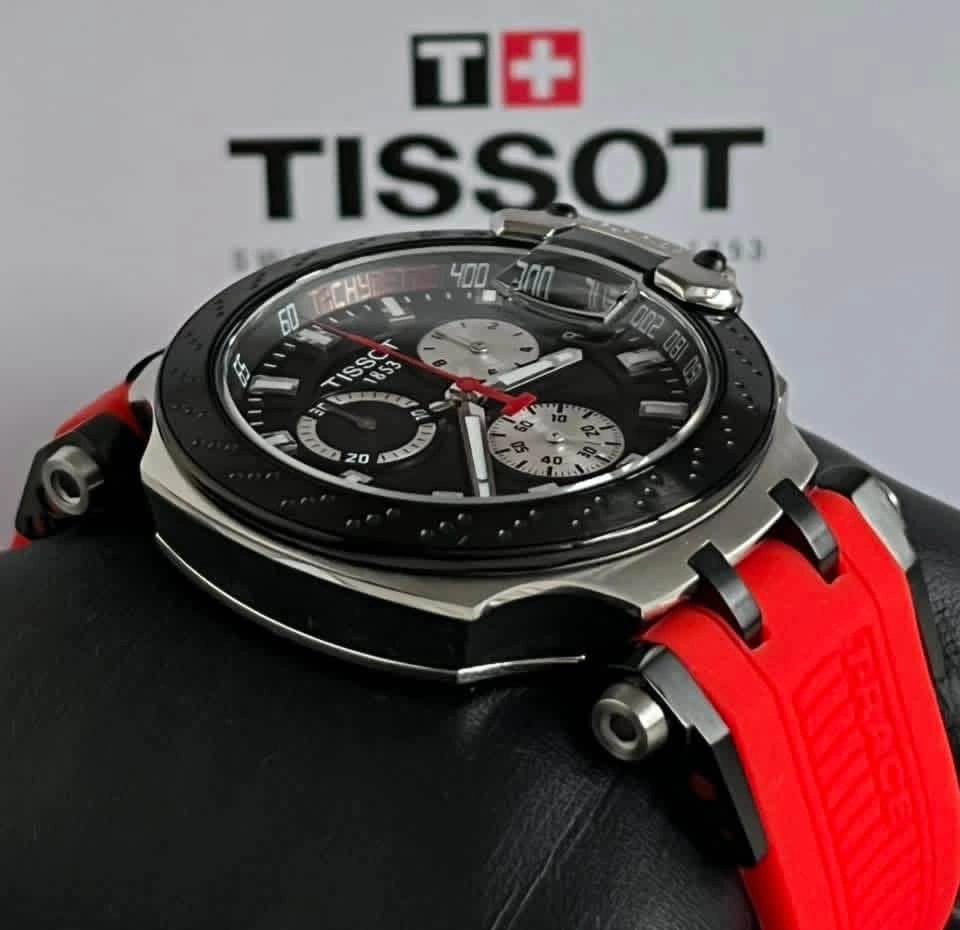 Brand New Tissot T-Race Men's Chronograph Red Silicone Watch - photo 4