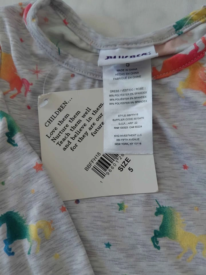 Girls Long Sleeve Unicorn Dress Size 5 - photo 2
