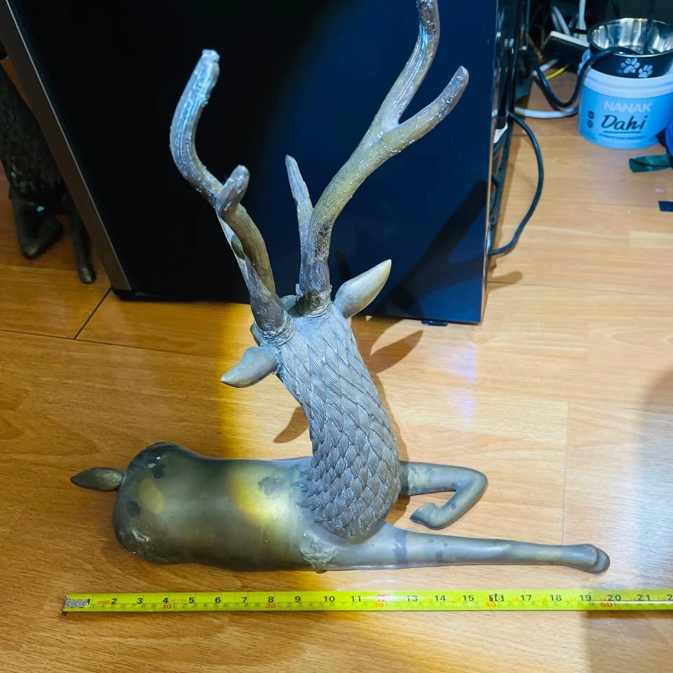 Vintage Solid Brass Animal Statues Set (Deer + Cranes) – 1976 - photo 2