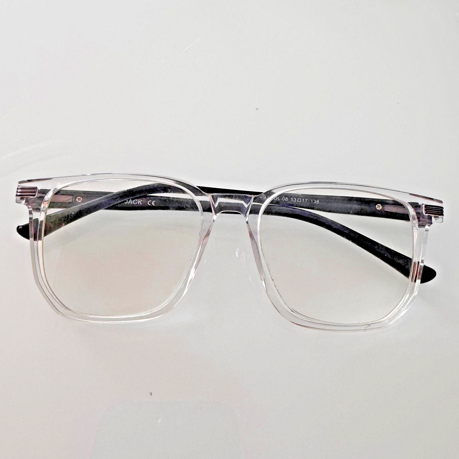 Eyeglass Frames Double Bridge Aviator Square Metal Clear Single - photo 2