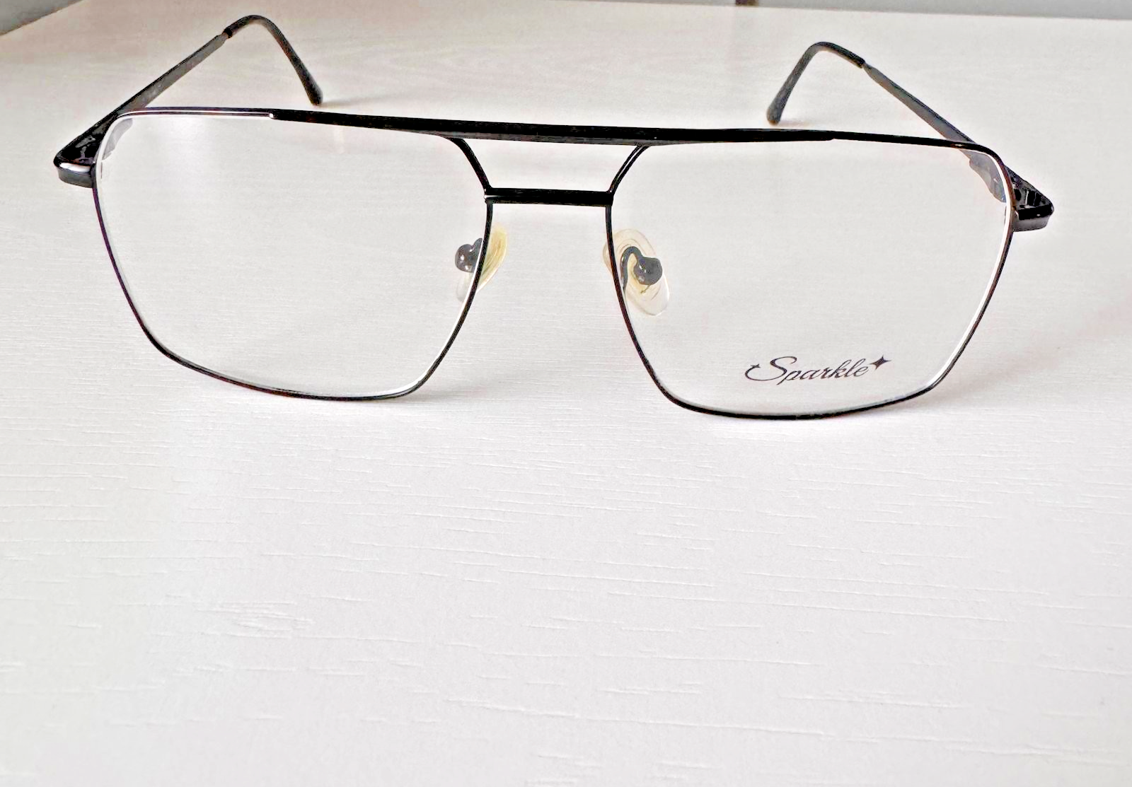 Eyeglass Frames Double Bridge Aviator Square Metal Clear Single - photo 5