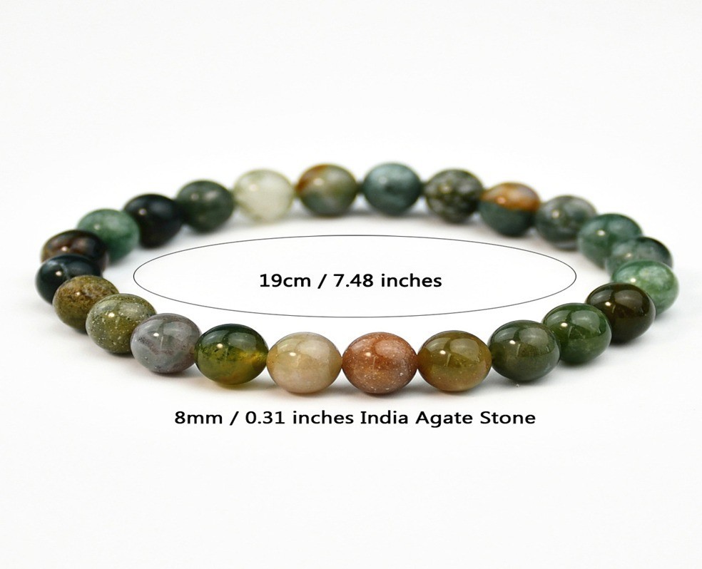 Indian Agate Natural Gemstone Beaded Bracelet - photo 2