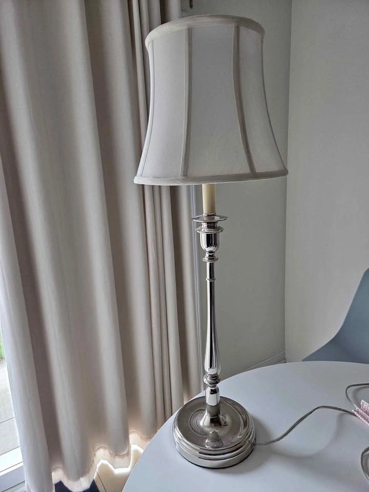 Silver table lamp..Lauren.