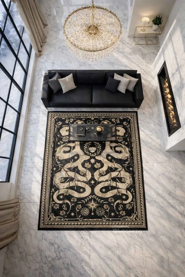 SNAKE MEDALLION WASHABLE RUG 5x7 🆕 - photo 2
