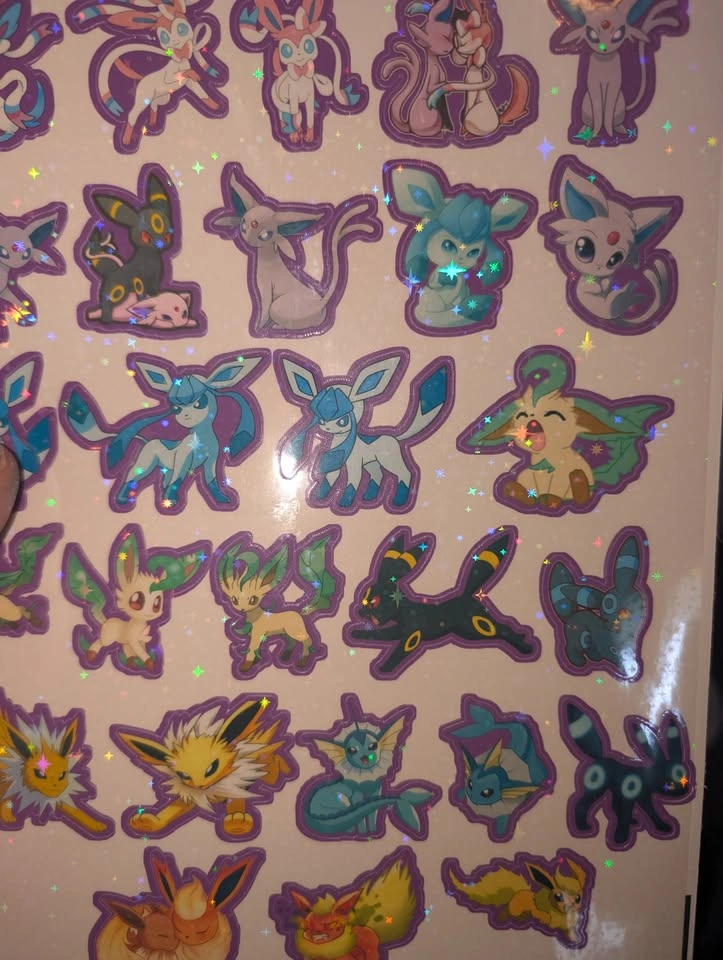Mega Eeveelution Decal Sheet - 27 Variety Vinyl Stickers - photo 2