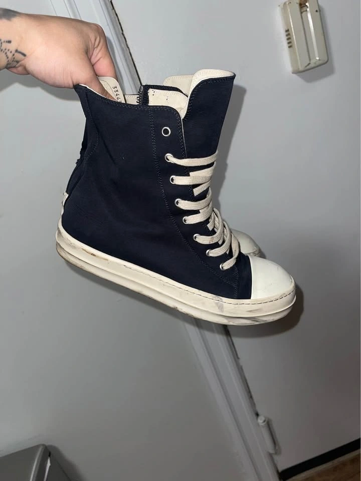 Rick Owens Drk Shadow ripped sneakers high top - photo 4