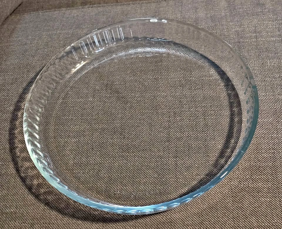 French Pyrex 24cm Clear Glass Flan/Quiche Dish