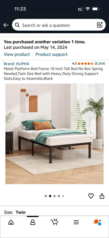 Used Bed Frame from Amazon