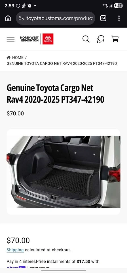 OEM Toyota RAV4 Cargo Net *NEW*