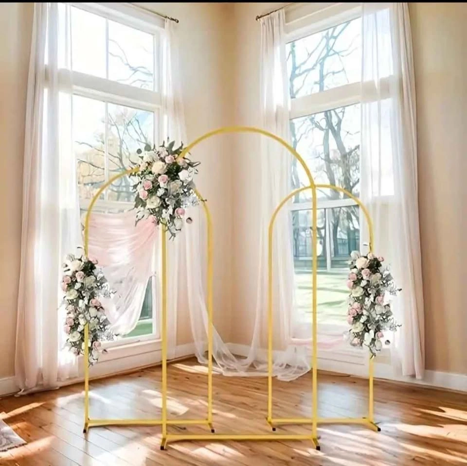 Gold Metal Arch Backdrop Stand Rental - photo 4
