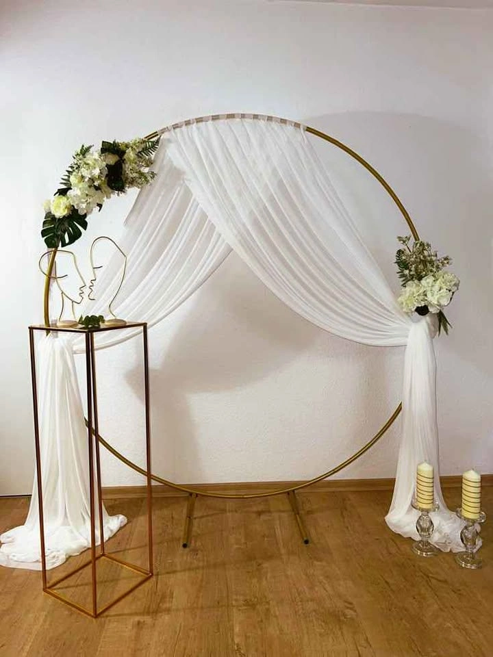 7.2ft Round Gold Metal Backdrop Stand for rent - photo 2