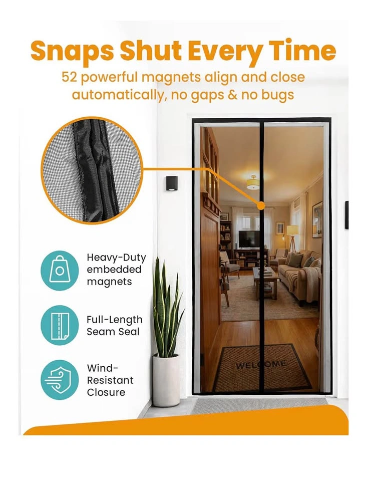 Flux Phenom Magnetic Screen Door 38x82 Easy Install Pet Friendly - photo 3