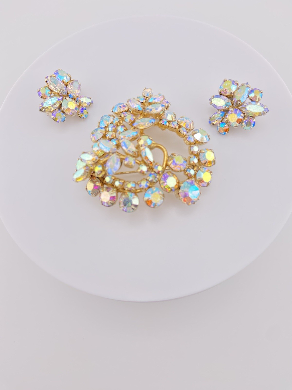 Vintage Signed SHERMAN Brooch & Earrings Set - photo 5