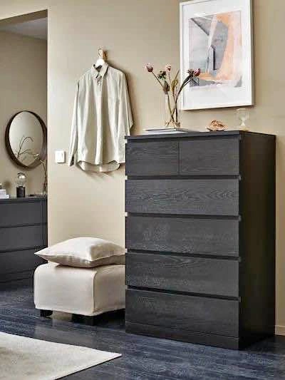 ✨ IKEA MALM 6-Drawer Dresser - Black Brown - ASSEMBLED - Aesthet