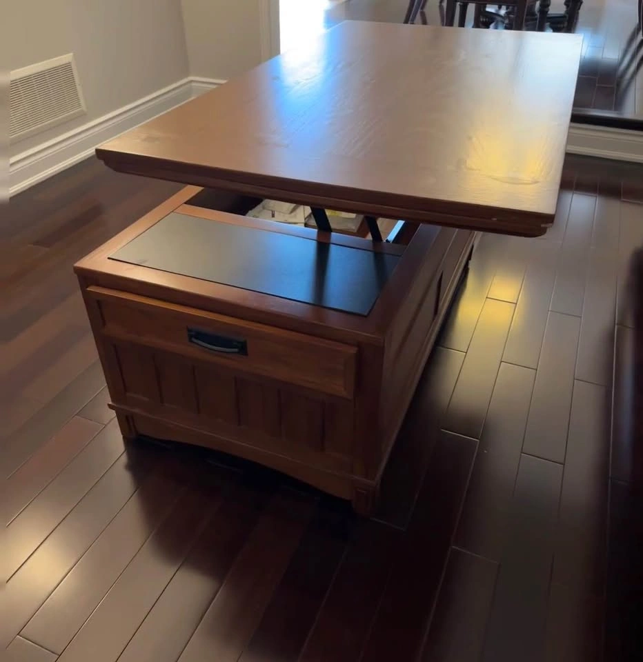 🔥 SOLID WOOD Lift-Top Coffee Table - Work From Home - STORAGE 🔥 - photo 2