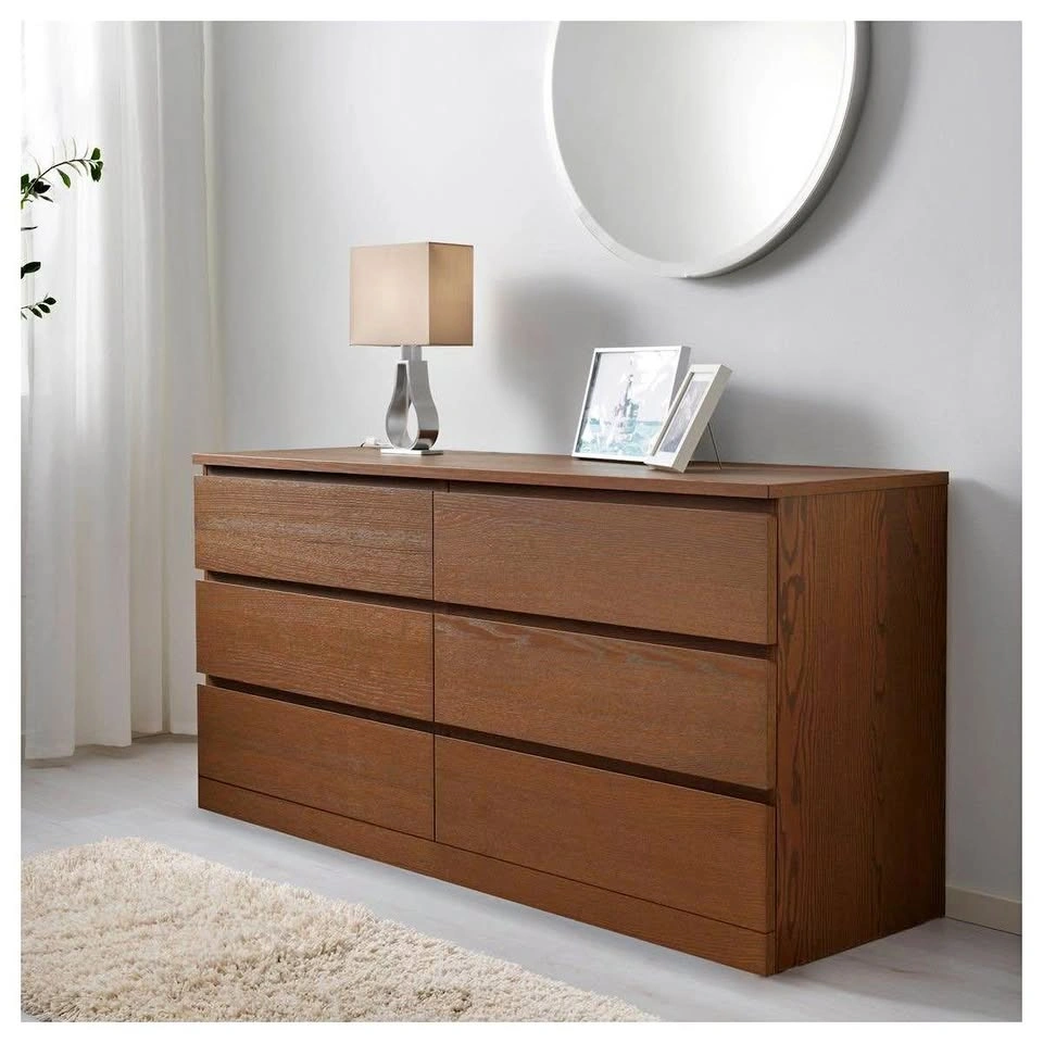 RARE IKEA MALM 6-Drawer - Mid-Century Modern Brown