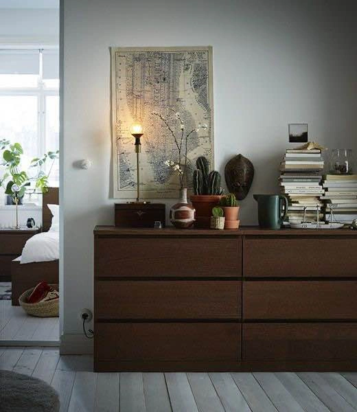 RARE IKEA MALM 6-Drawer - Mid-Century Modern Brown - photo 2