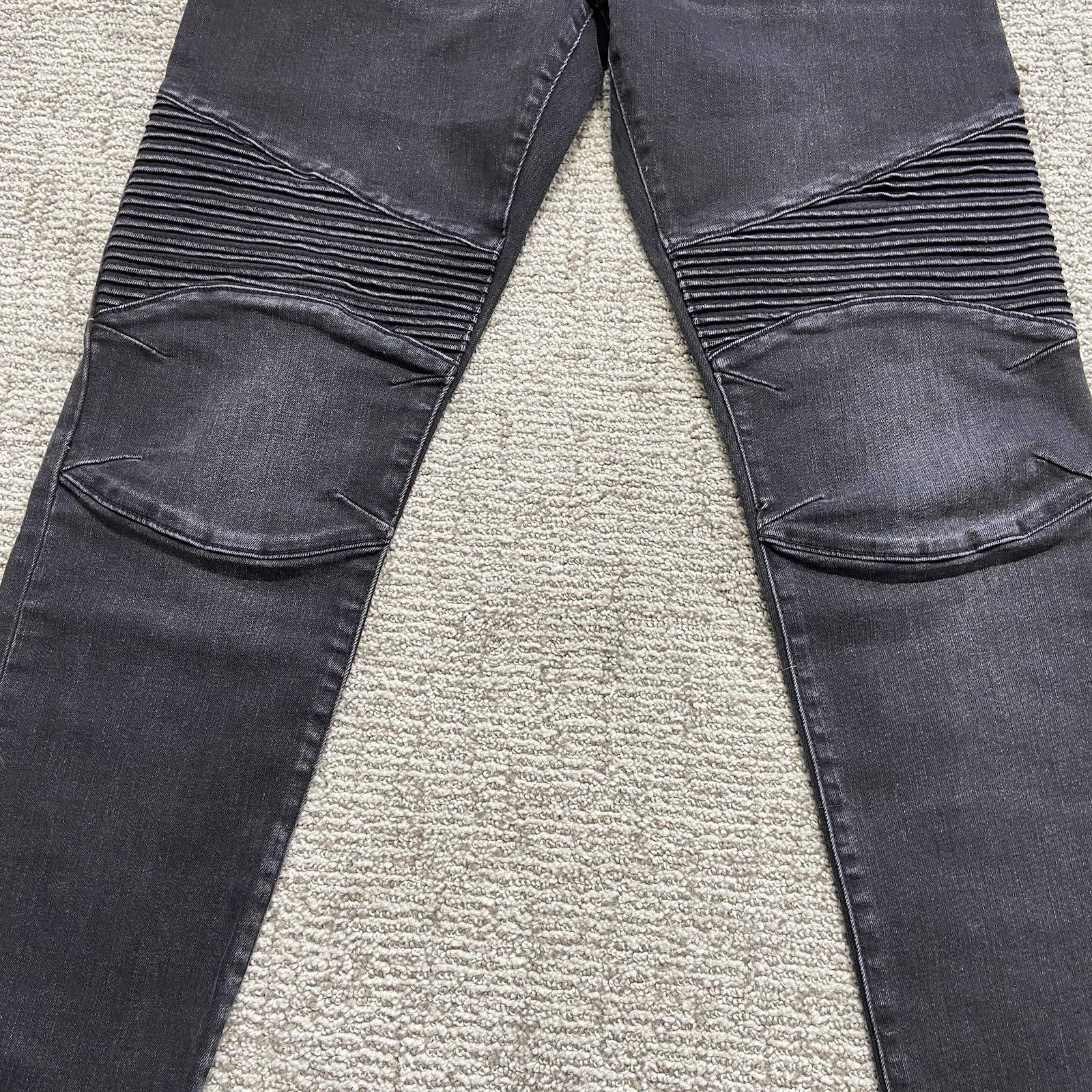 Authentic Armani Exchange Men's Biker Jeans Size 33x28 Black Sli - photo 4