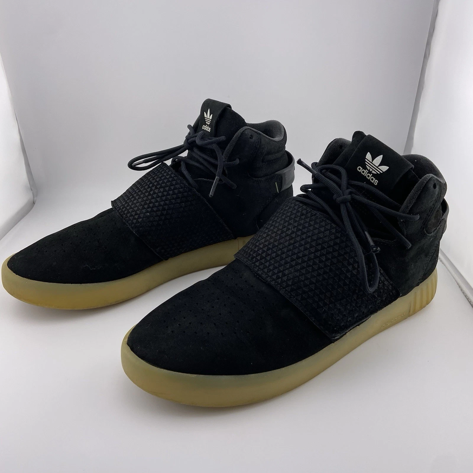 Adidas Tubular Invader Strap Black Suede Men's Size 10