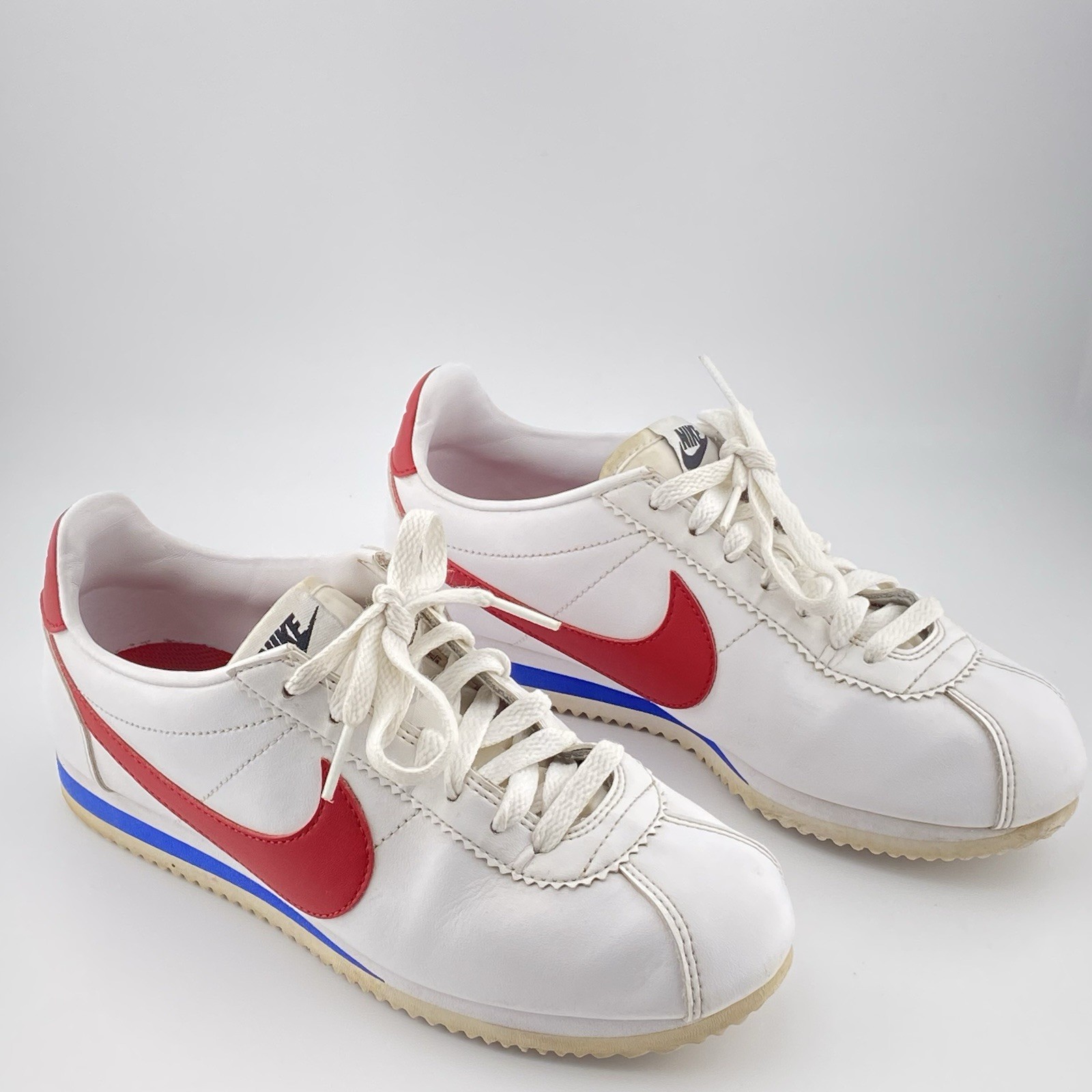 Nike Cortez Classic Leather White/Red/Blue Women's 7
