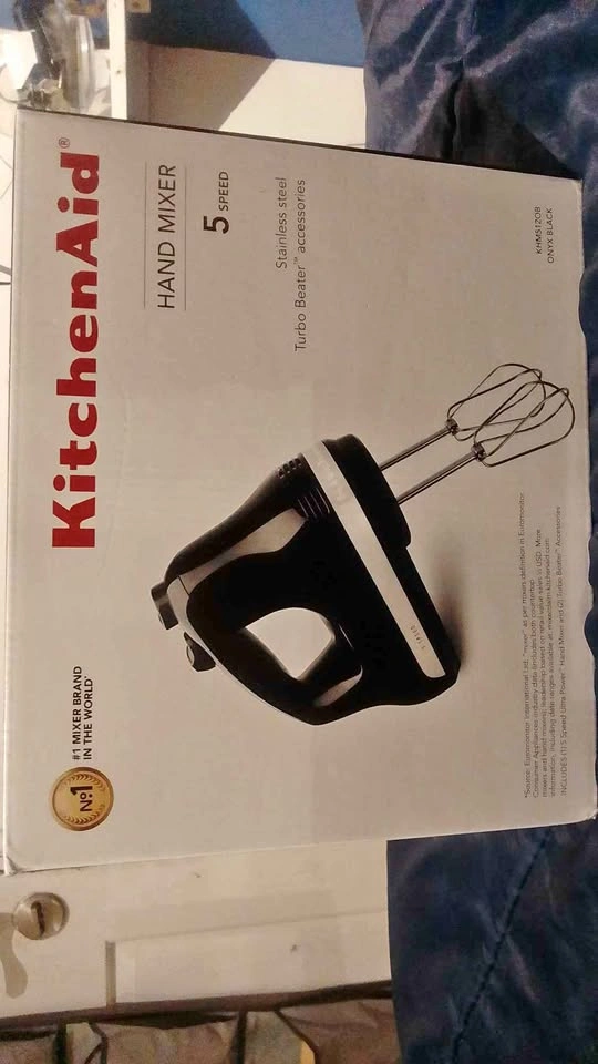 KitchenAid Hand Mixer KHMS120B 5 Speed Onyx Black