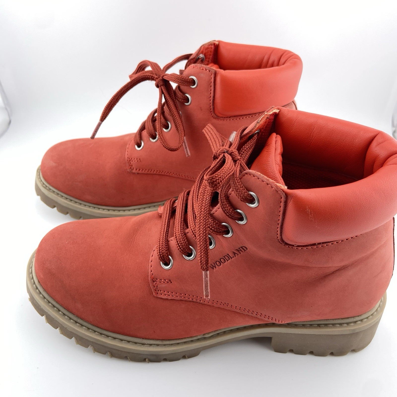 Woodland Women’s Red Nubuck Ankle Boots US 6
