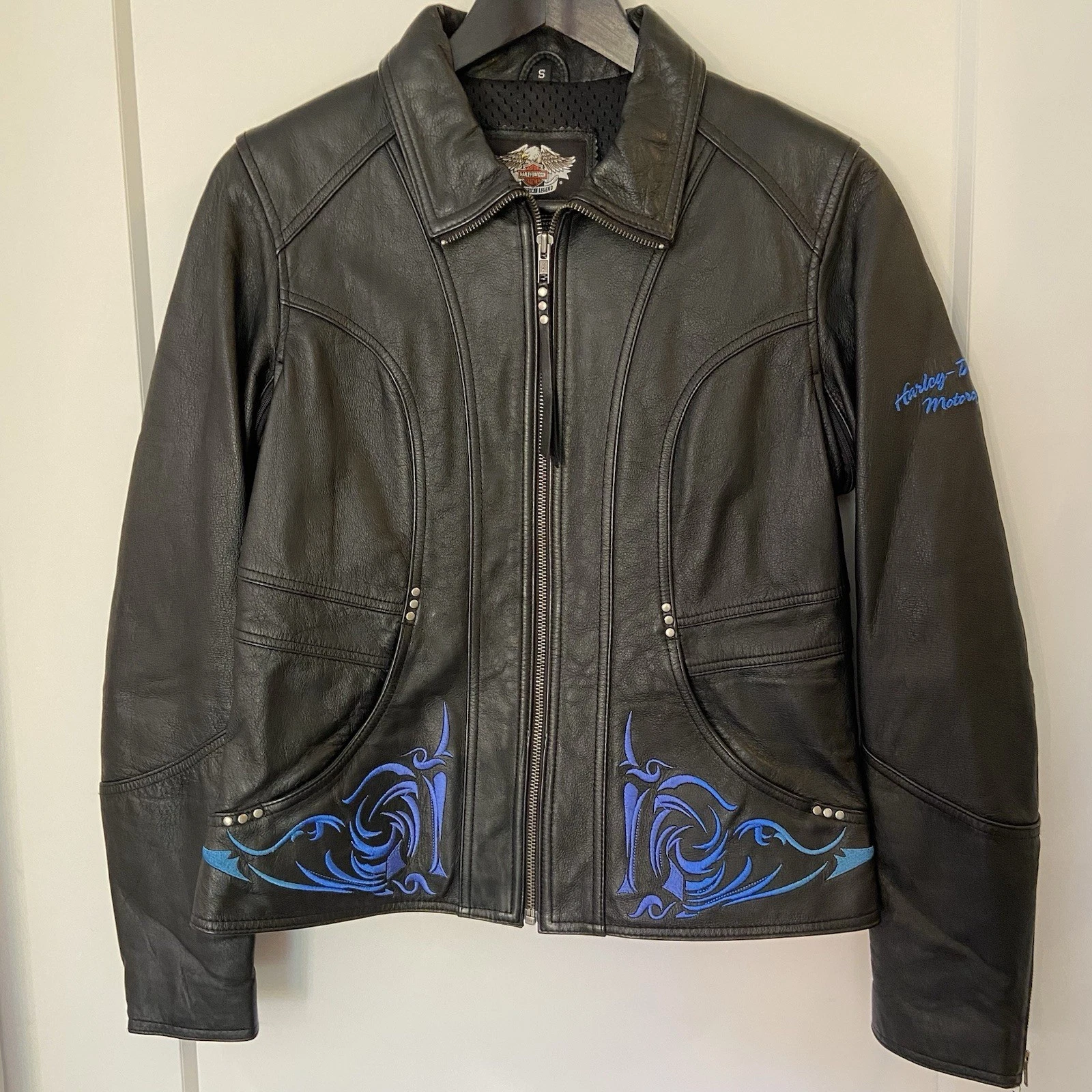Harley-Davidson Women's Leather Jacket - Size S - Black/Blue - photo 2