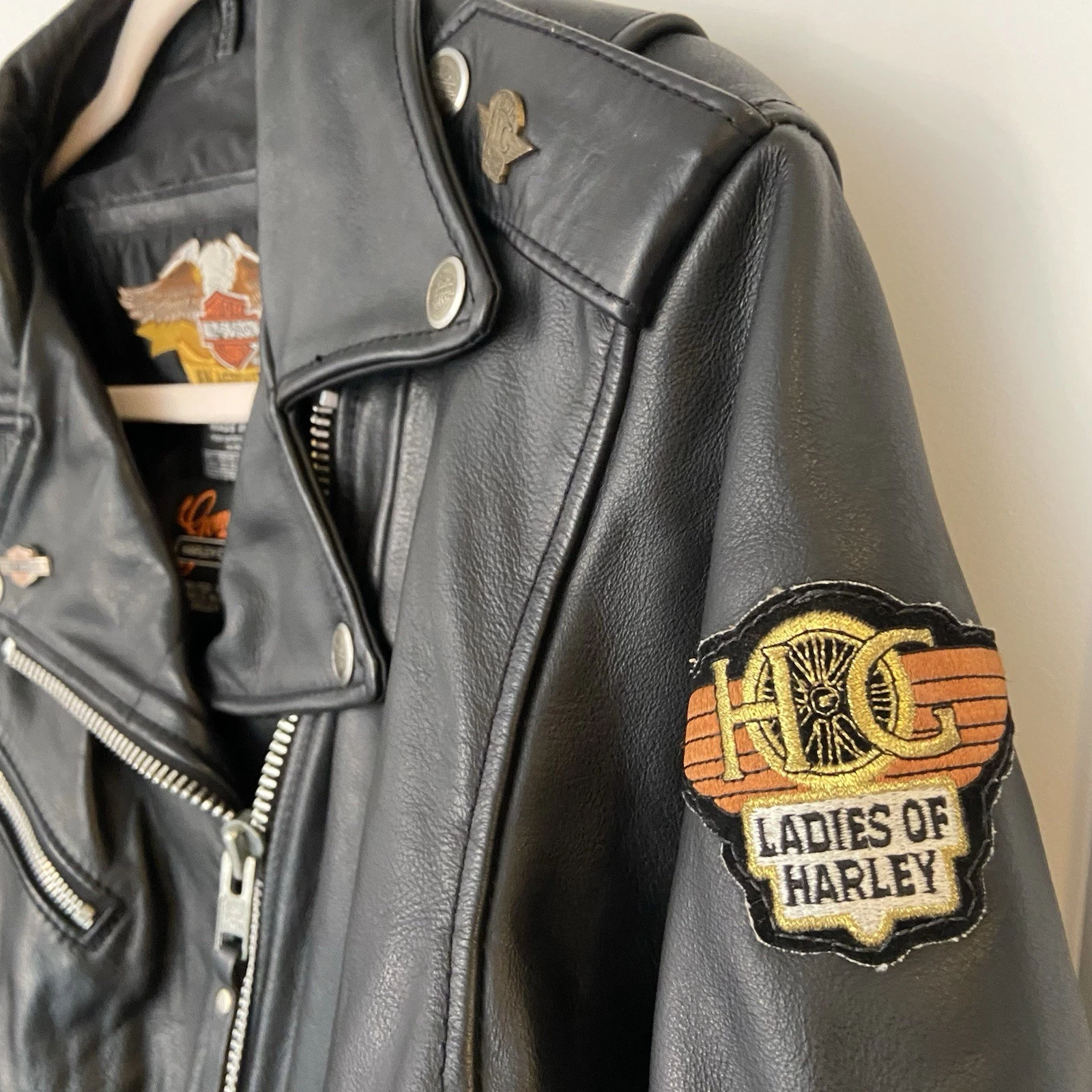 Harley-Davidson Women's Leather Motorcycle Jacket - Size S - Mad - photo 4