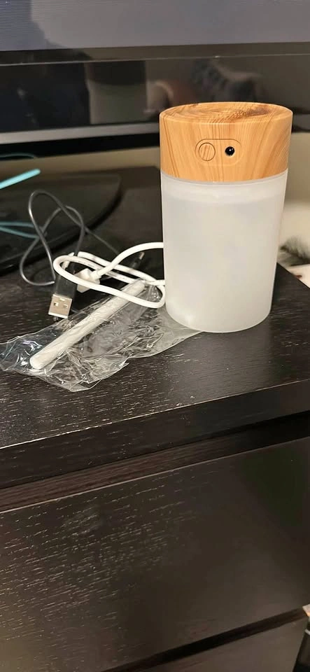 Mini USB Diffuser Wood Grain Top with LED light