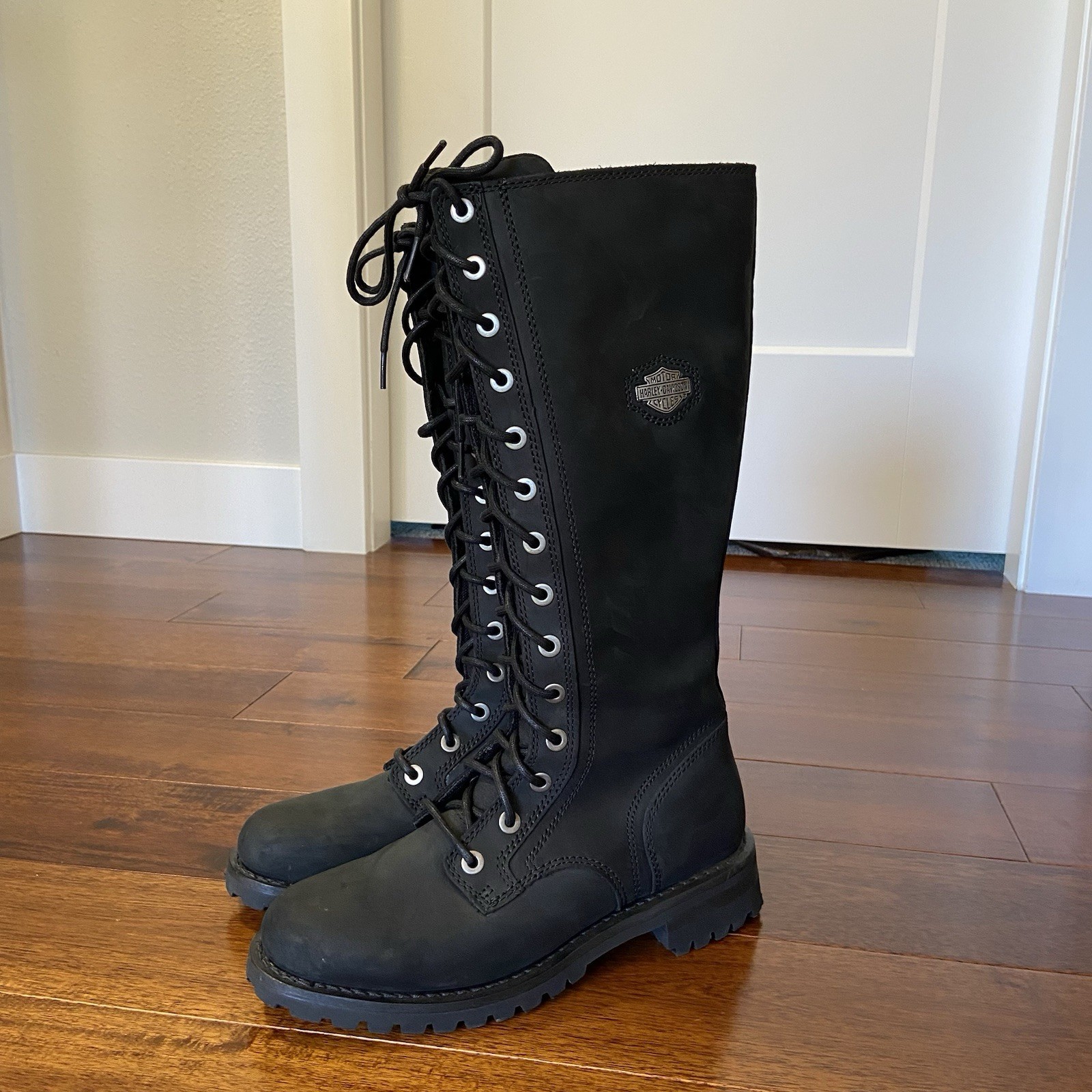 Harley-Davidson Women's Black Leather Lace-Up Riding Boots Size - photo 4