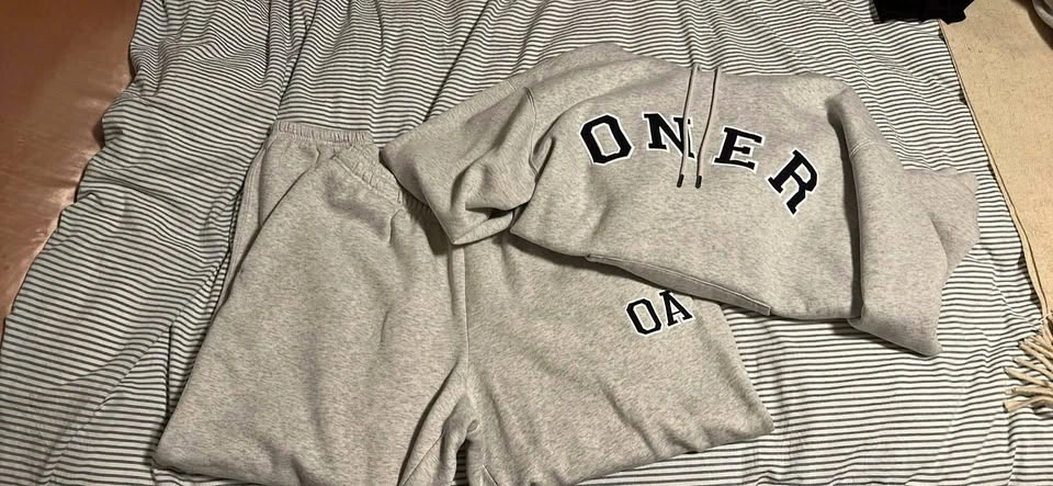 Oversized Grey ONER Hoodie & Sweatpants Set XS