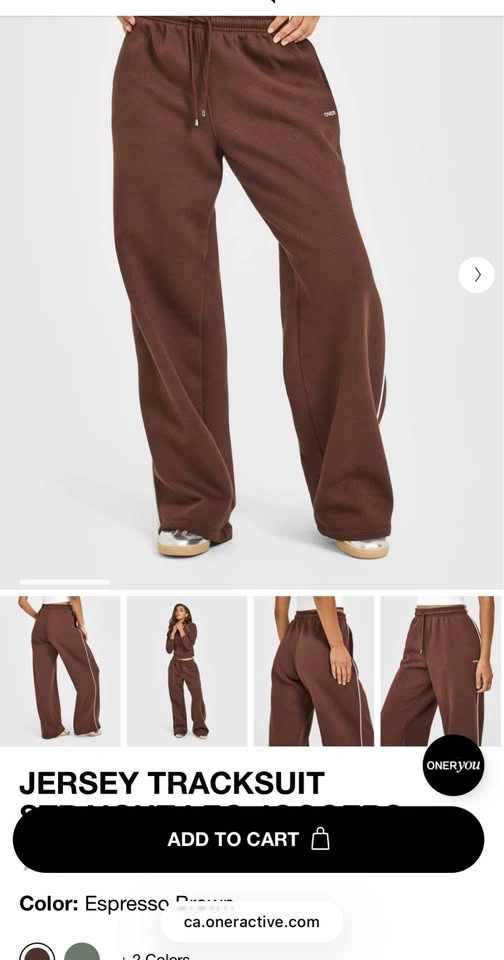 Oner Active Jersey Tracksuit Straight Leg Joggers Espresso Brown - photo 3