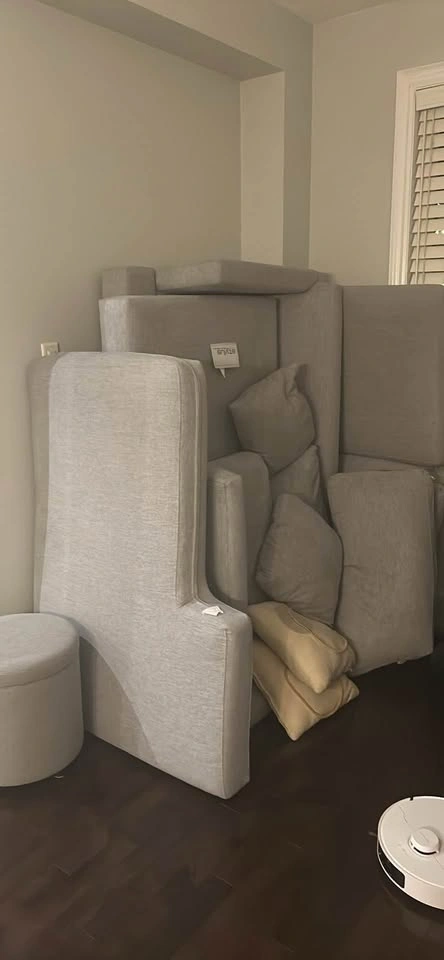 MOVING SALE: High End Grey Upholstered Sectional Sofa - photo 5