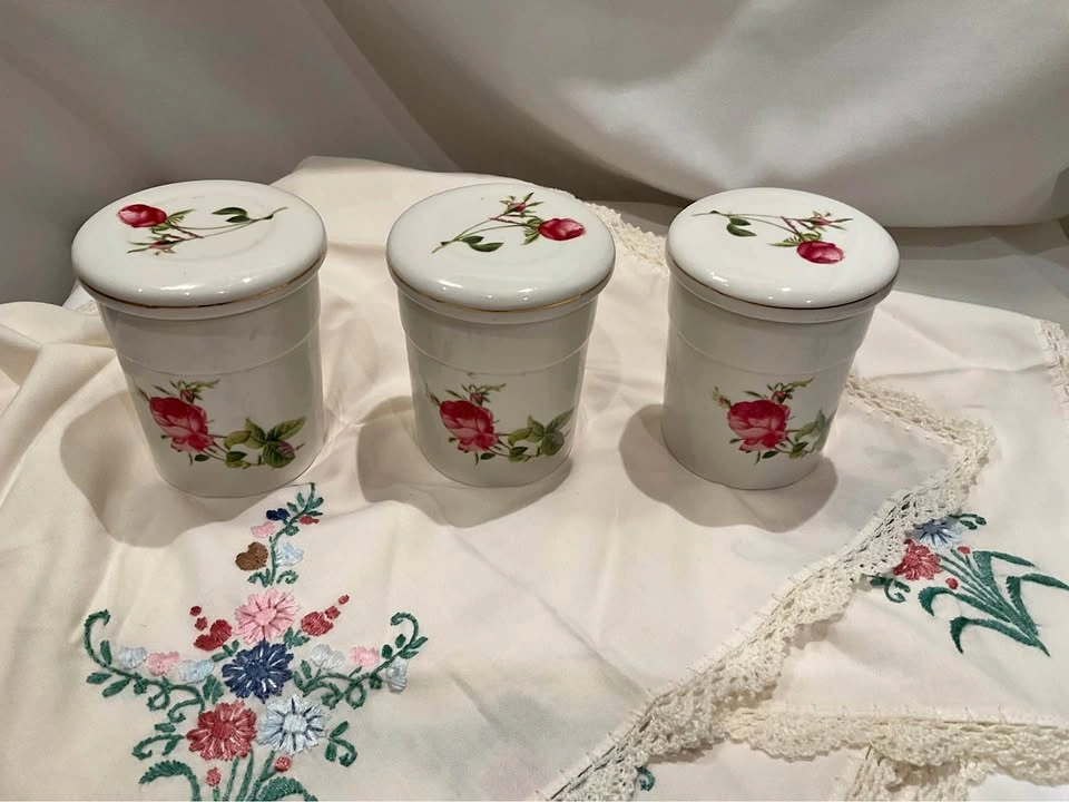 Tea 3 Canisters With Seals For Loose Tea Or Bags Vintage Fine Ch