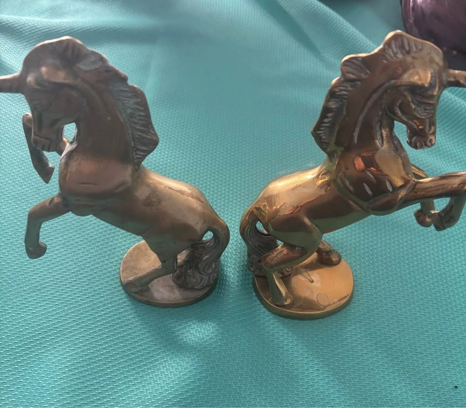 Brass Unicorn Figurines Pair - photo 2
