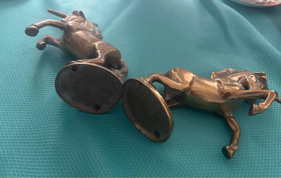 Brass Unicorn Figurines Pair - photo 3