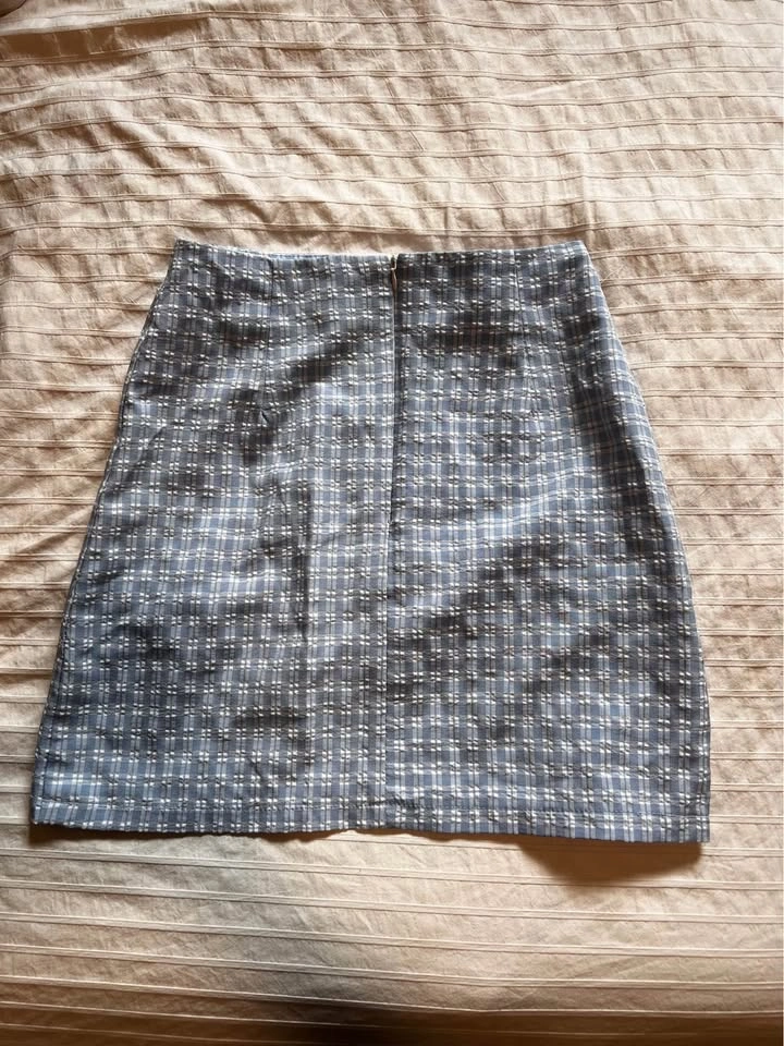 Blue Plaid High-Waisted Mini Skirt - Size Small - photo 2