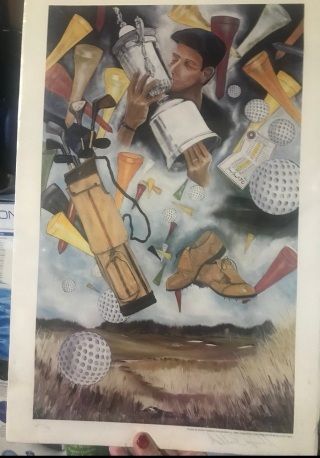 Allan Dagnall Signed Print - Tribute to Payne Stewart