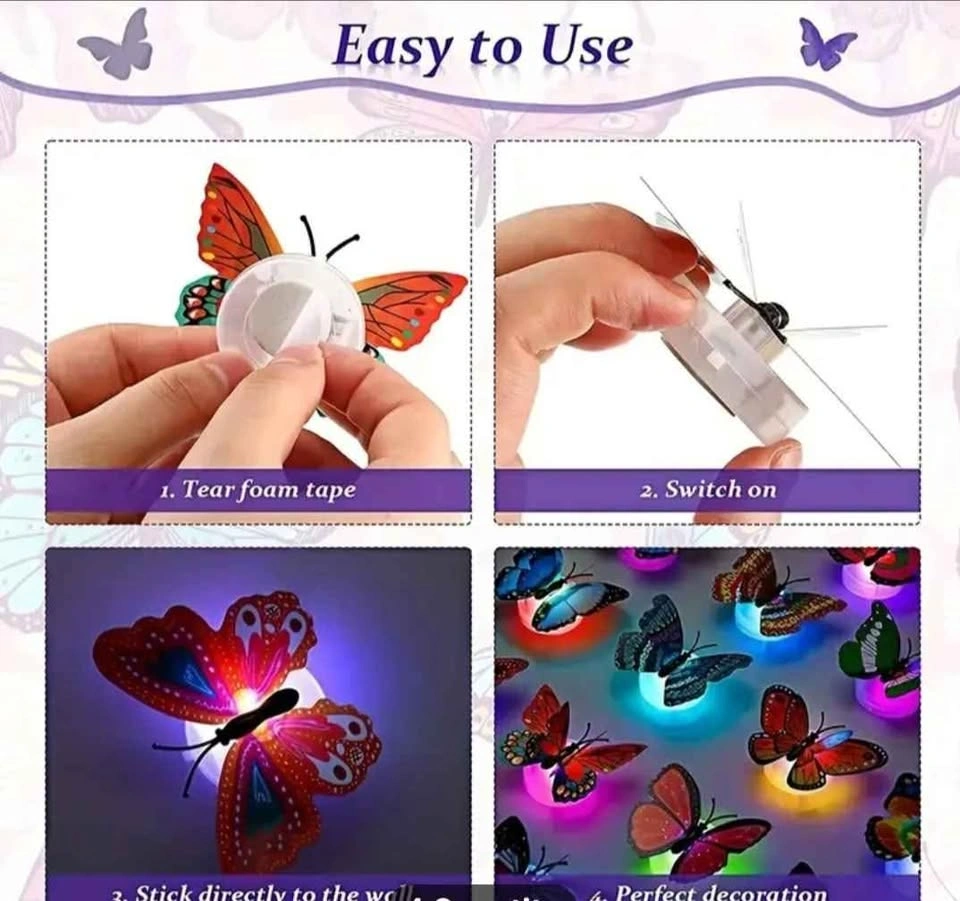 Cute LED Color Changing Butterfly Lamp - Home Decor for Kids Roo - photo 3
