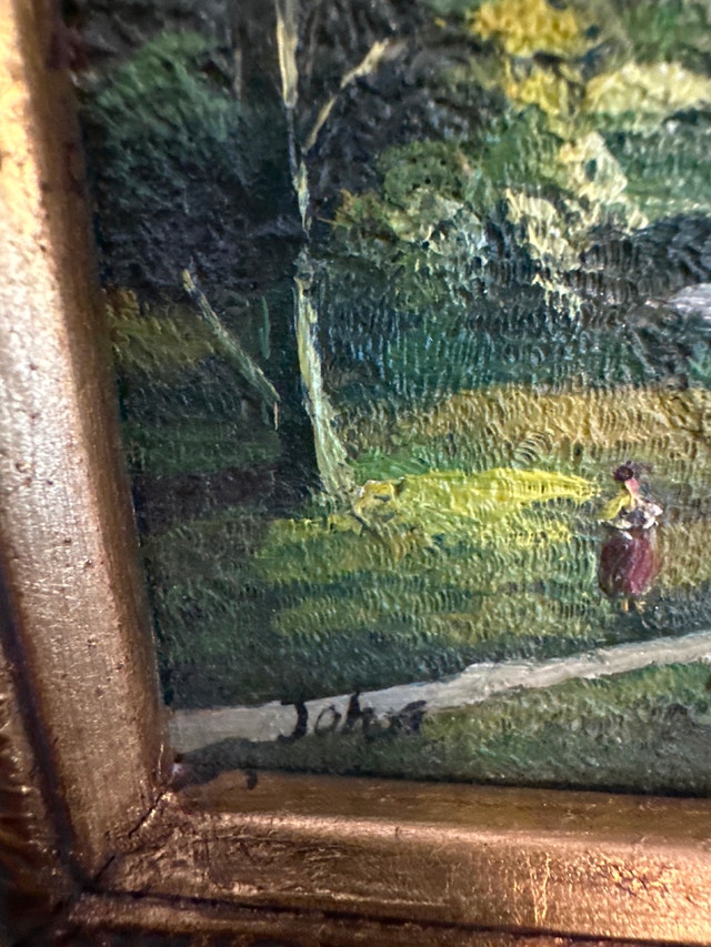 Oil on wood signed painting . - photo 2