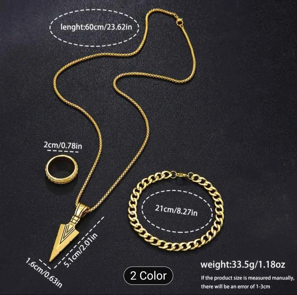 3pcs Arrow Jewelry Set for Men And Women - photo 2
