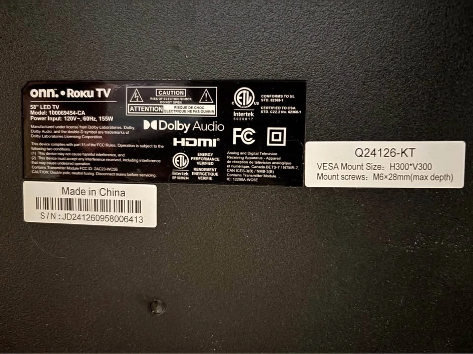 58" ONN Roku Smart TV - photo 2