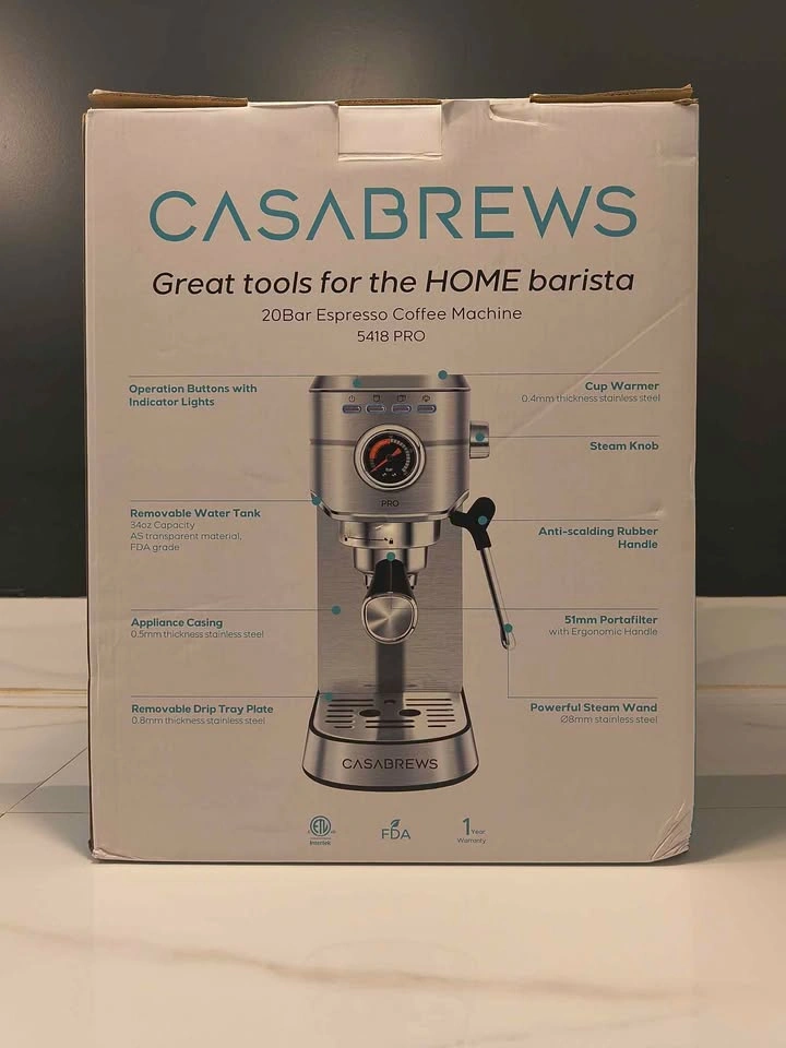 Casa brews 20Bar Espresso Coffee Machine 5418PRO - photo 3