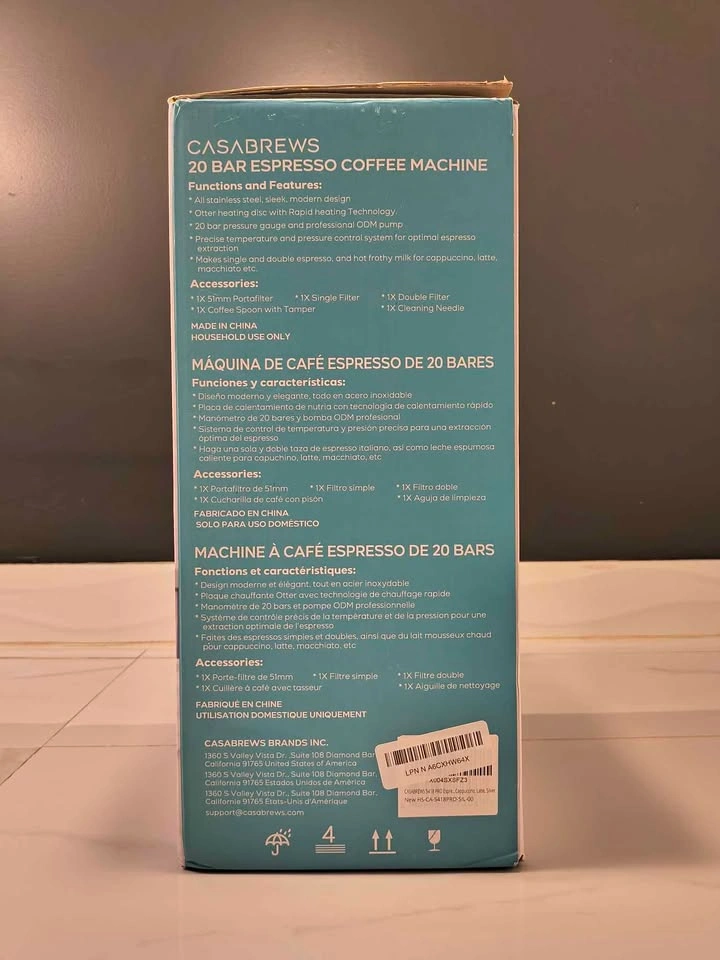 Casa brews 20Bar Espresso Coffee Machine 5418PRO - photo 5
